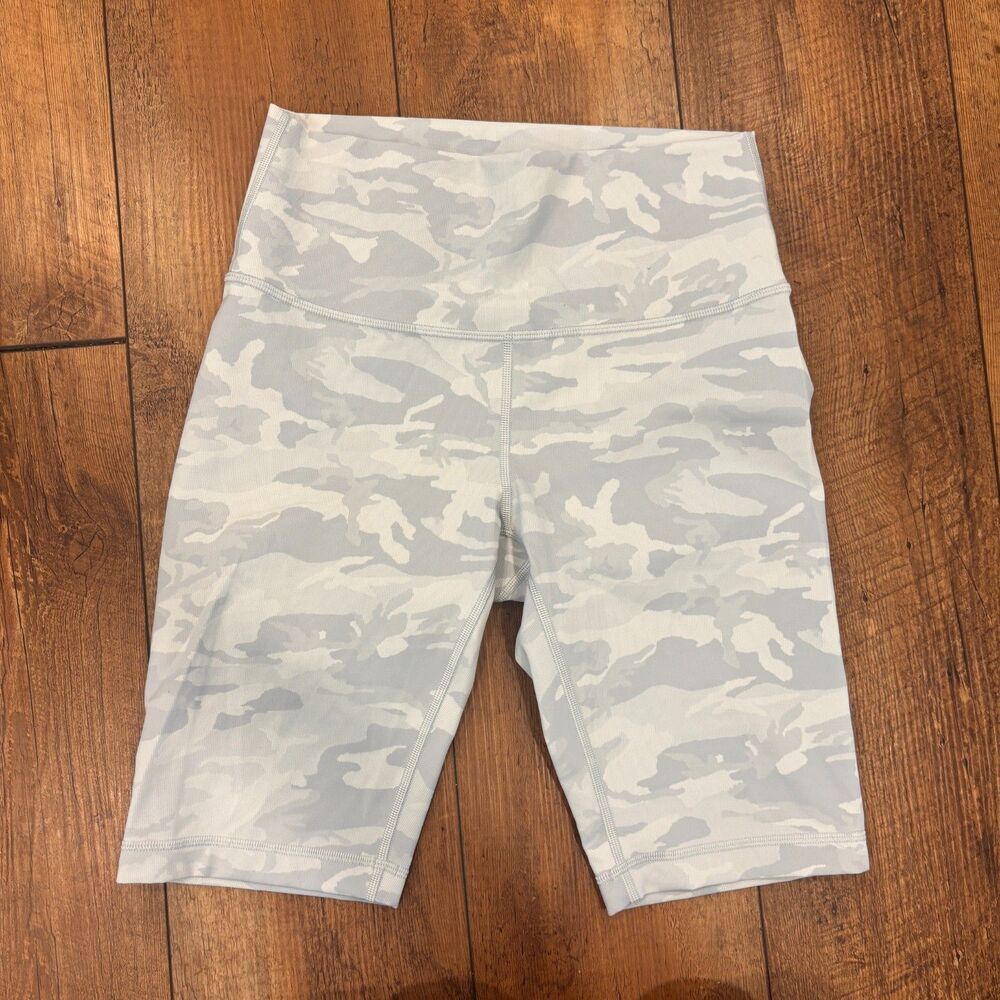 Lululemon Wunder Under Short 10” *Ribbed Size 8 Luxtreme Yoga Gray Bike Shorts - Picture 3 of 8